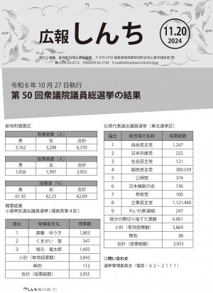 広報しんち11月20日号の表紙