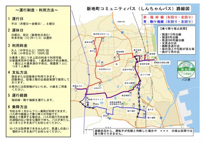 しんちゃんバス路線図