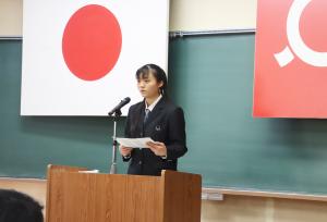 新地校舎閉校式 生徒代表挨拶